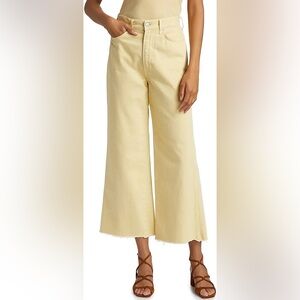 New no tags 26 Veronica Beard butter Yellow Taylor Wide Leg crop high rise Jeans
